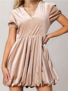 Sukienka mini bombka - złoty