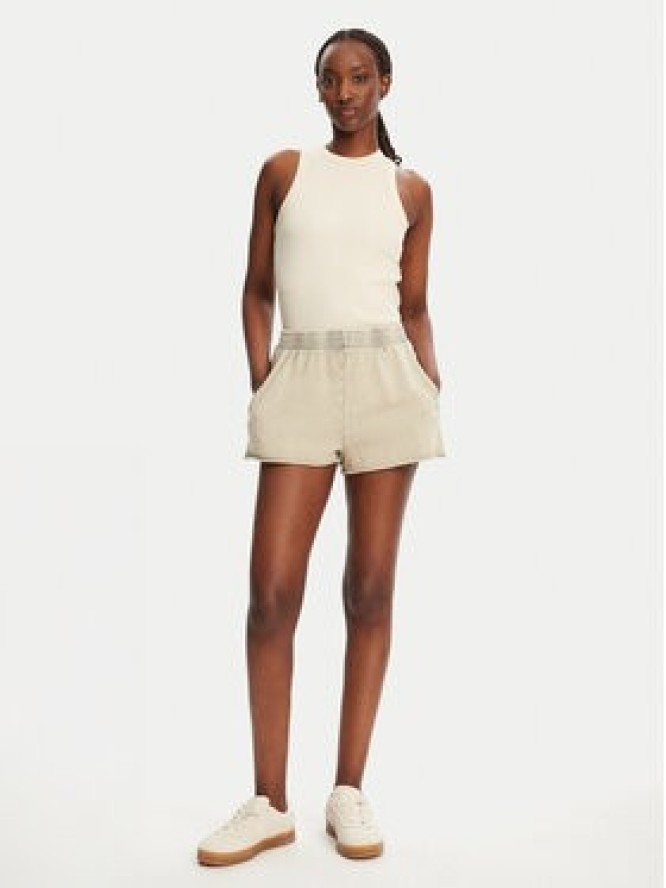 Noisy May Szorty materiałowe Ciara 27034217 Beżowy Loose Fit