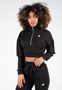Ocala Cropped Bluza z zamkiem błyskawicznym do połowy - Czarny
