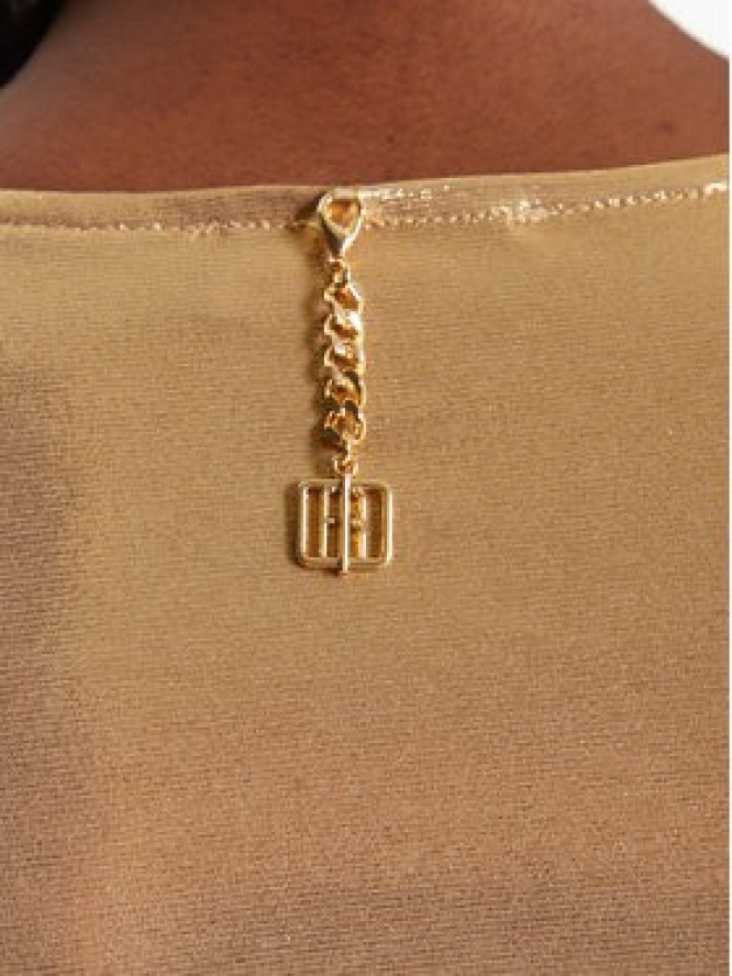 Fracomina Sukienka koktajlowa FQ25WD1006W59501 Złoty Slim Fit