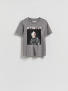 T-shirt Marilyn Monroe - ciemnoszary