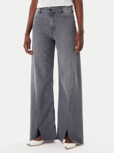 Simona Corsellini Jeansy A25CPPAT0601 Szary Wide Leg