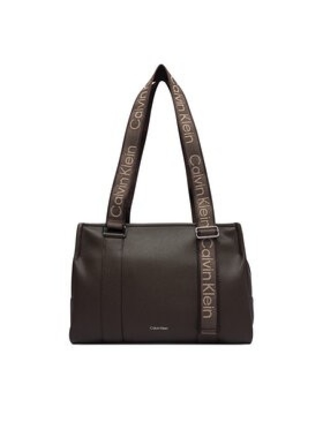 Calvin Klein Torebka Webbing Adj Strap Tote LV04F3644G Brązowy
