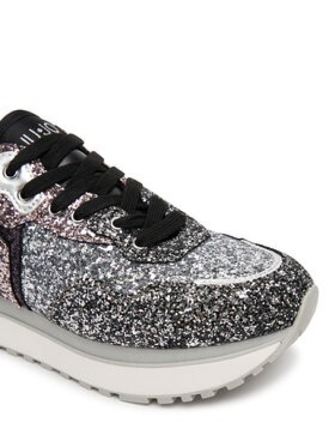 Liu Jo Sneakersy Maxi Wonder Glitter 01 BF5009 TX007 Srebrny