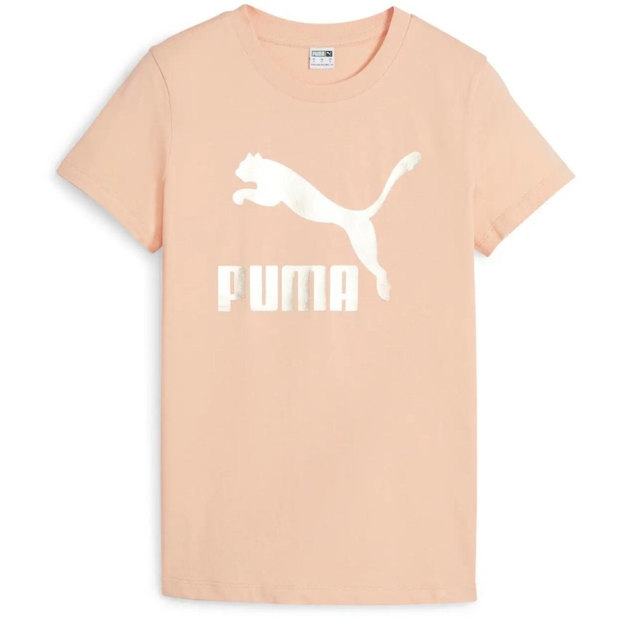 damskie T-shirt Puma Classics Shiny Logo Tee S