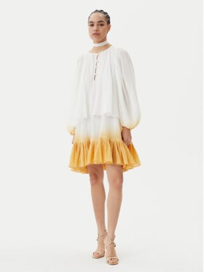 PINKO Sukienka letnia Inventi Abito 104949 A2G4 Écru Relaxed Fit