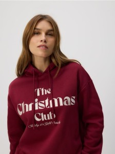 Bluza ze świątecznym napisem - bordowy