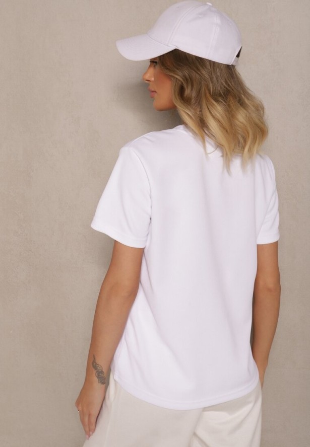 Biały T-shirt z Nadrukiem w Kształcie Serca Palalea