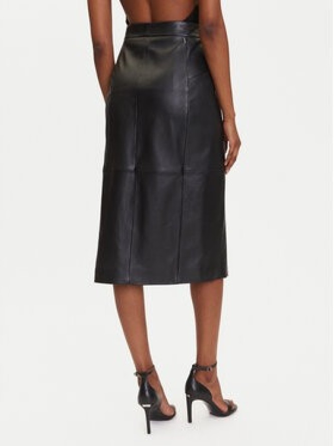 BOSS Spódnica skórzana Sekina 50543188 Czarny Regular Fit