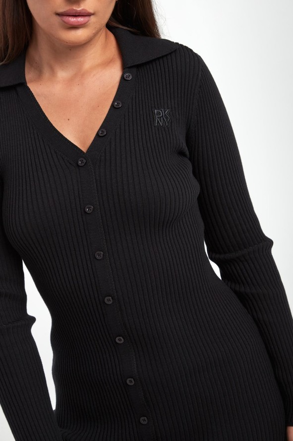 Sukienka prążkowana midi DKNY