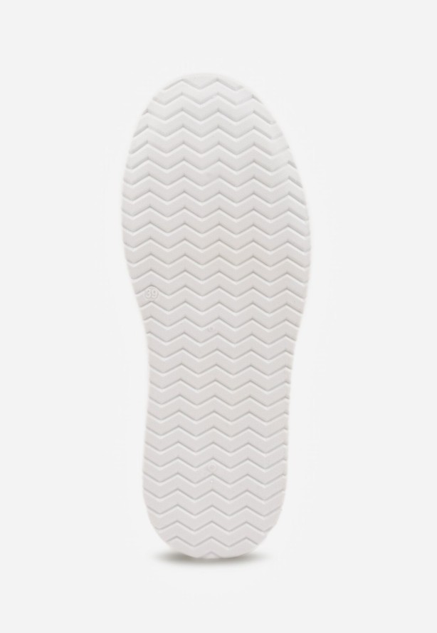 Białe Trampki na Grubej Podeszwie Ozdobione Metaliczną Aplikacją Efadelis