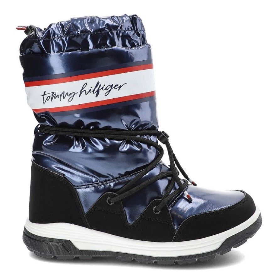 Granatowe Śniegowce Tommy Hilfiger Damskie Buty