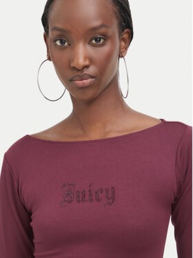Juicy Couture Bluzka JCWCT226329 Bordowy Slim Fit