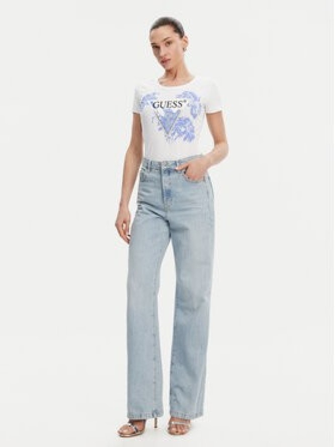 Guess T-Shirt W5GI08 J1314 Biały Slim Fit