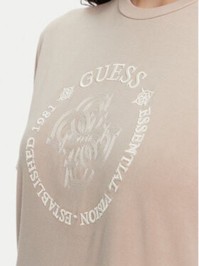 Guess T-Shirt V5YI05 KCOA2 Beżowy Regular Fit