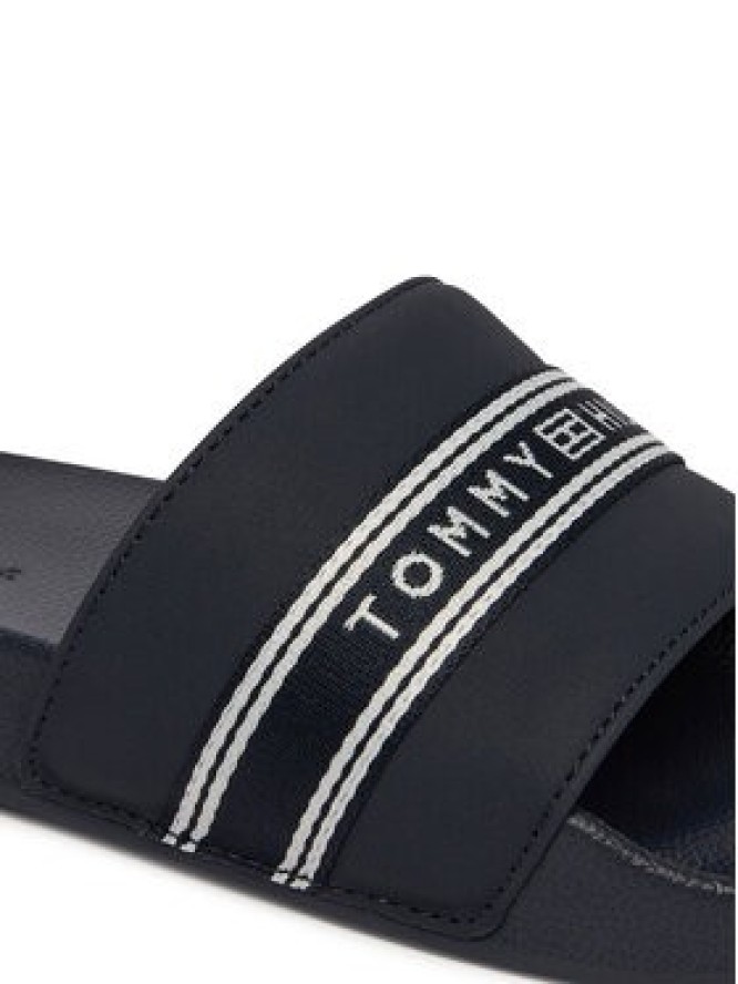 Tommy Hilfiger Klapki Logo Tape Webbing FW0FW09359 Granatowy