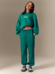 4F Bluza dresowa loose bez kaptura damska - zielona XL