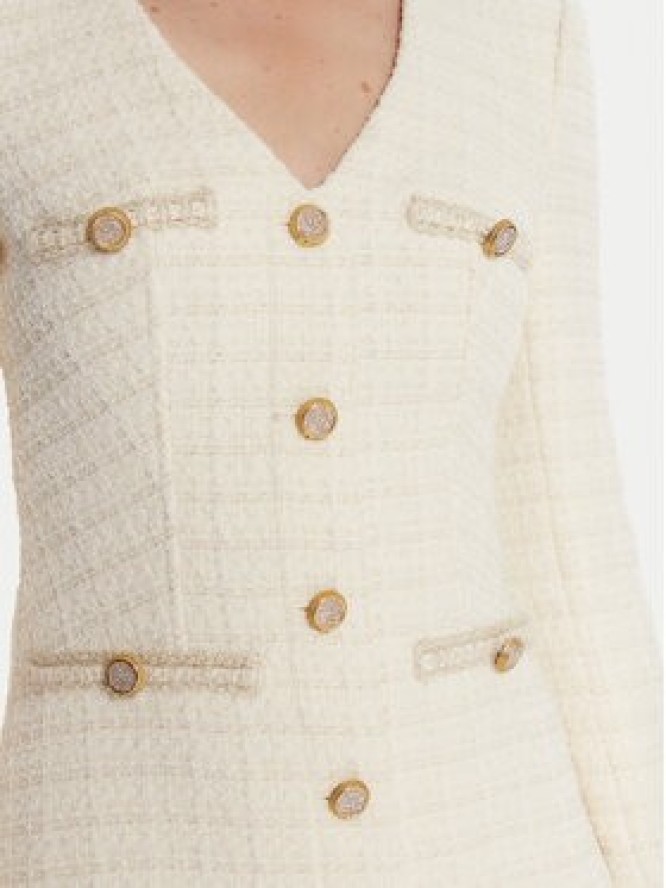 Marciano Guess Sukienka koktajlowa 5BGK36 7394A Écru Regular Fit