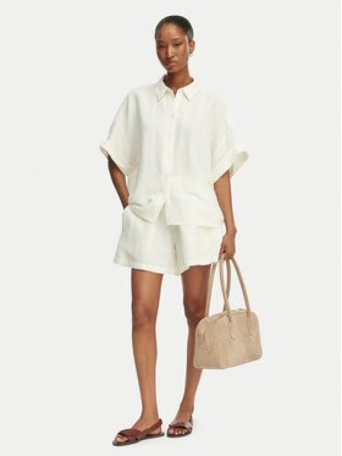 BOSS Szorty materiałowe C_Tallan 50559251 Kremowy Relaxed Fit