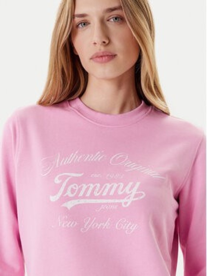 Tommy Jeans Bluza Essential DW0DW20942 Różowy Regular Fit