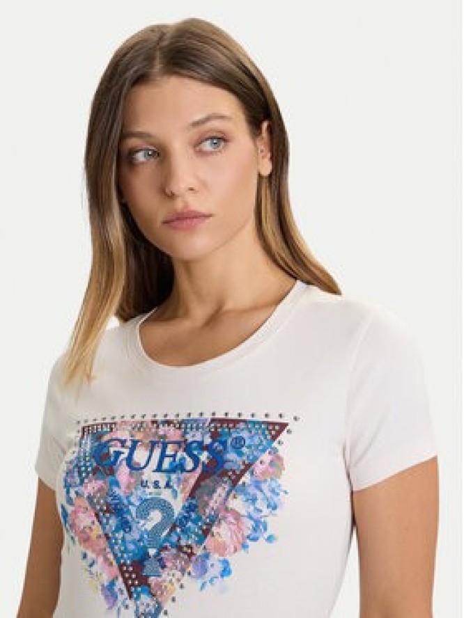 Guess T-Shirt W5BI29 J1314 Écru Slim Fit