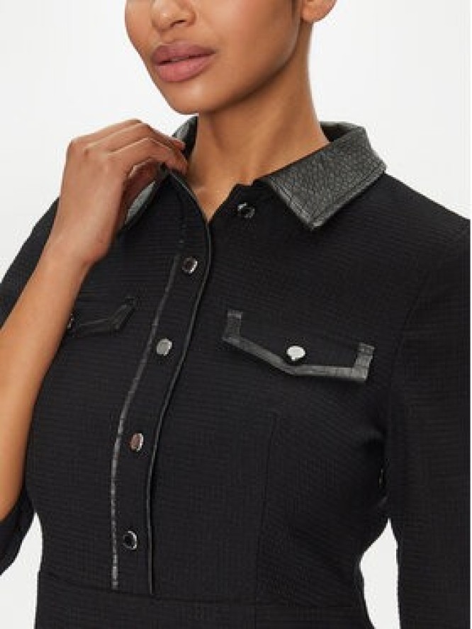 Morgan Sukienka dzianinowa 251-RUBIBI Czarny Slim Fit