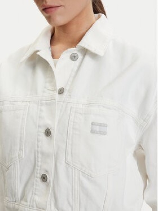 Tommy Jeans Kurtka jeansowa DW0DW21979 Biały Oversize
