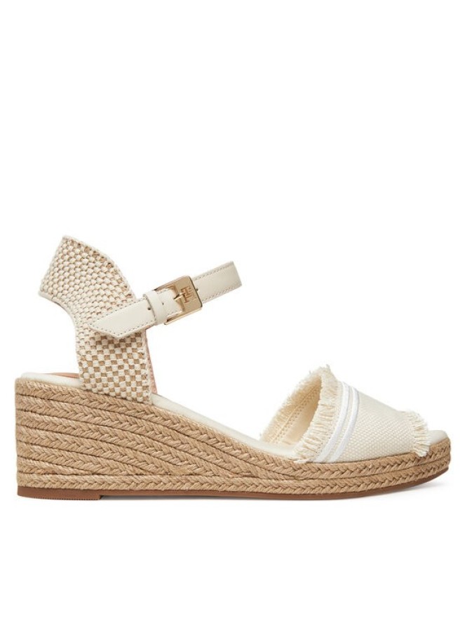 Tommy Hilfiger Espadryle Fringe Canvas Medium Wedge FW0FW08879 Beżowy