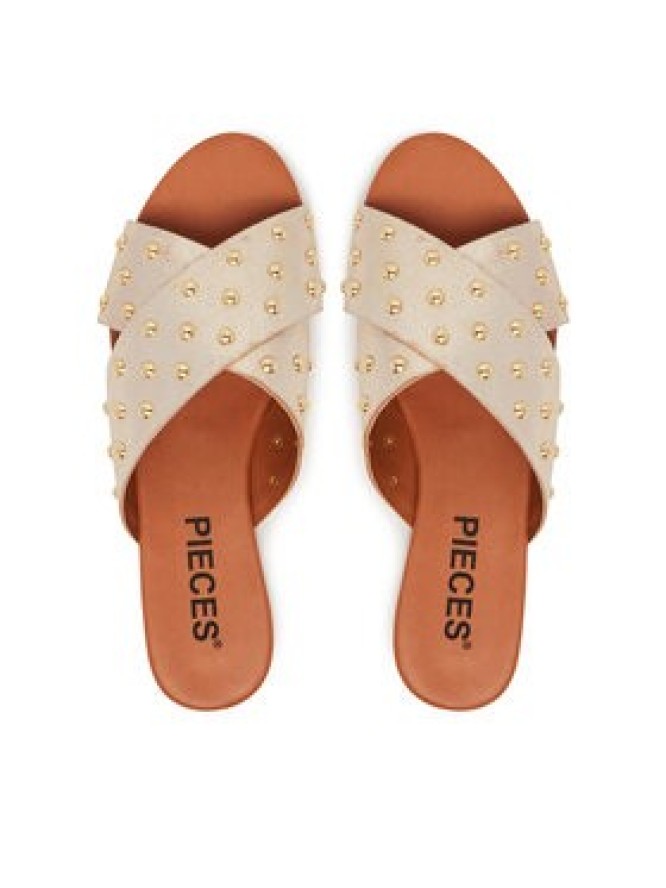 Pieces Klapki 17156837 Złoty