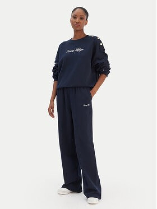 Tommy Hilfiger Bluza Script WW0WW48783 Granatowy Relaxed Fit