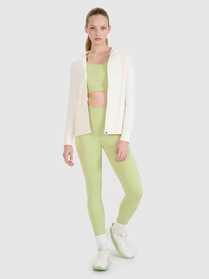 4F Bluza treningowa regular szybkoschnąca damska - biała XXL