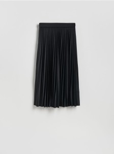 Plisowana spódnica midi - czarny