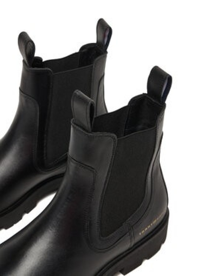 Tommy Hilfiger Sztyblety Lthr Low Chelsea FW0FW08775 Czarny