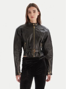 Versace Jeans Couture Kurtka skórzana 79HAVP03 CP021 Czarny Regular Fit