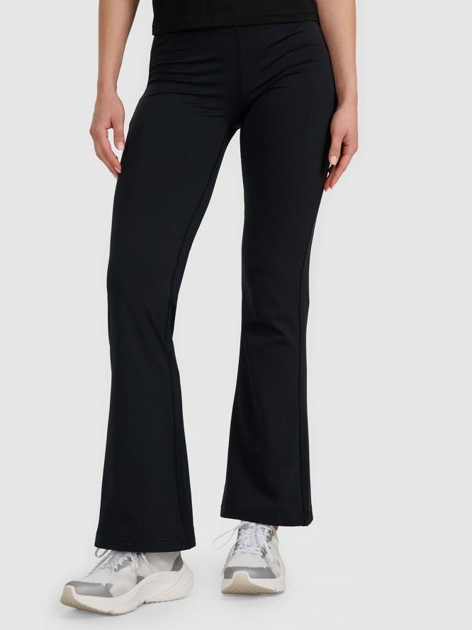 4F Legginsy z rozszerzanymi nogawkami damskie- czarne S