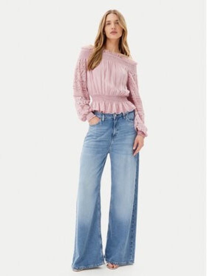 Guess Bluzka W5GH0S WE550 Różowy Regular Fit