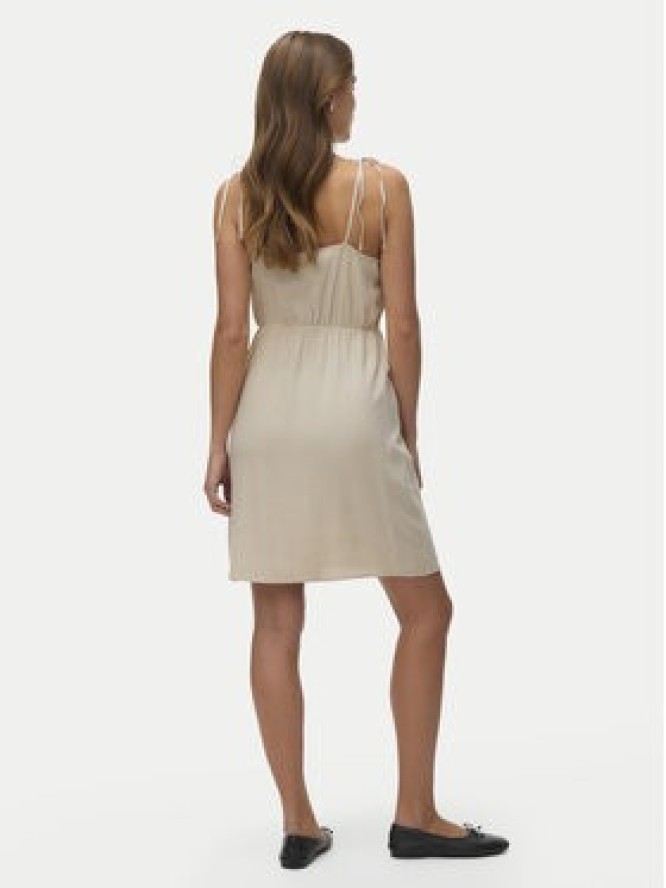 Vero Moda Sukienka letnia Mymilo 10340527 Beżowy Regular Fit