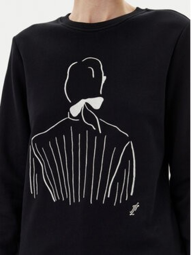 KARL LAGERFELD Bluza A2W20056 Czarny Regular Fit