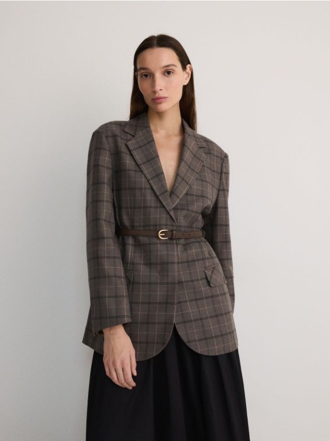 Marynarka z paskiem w talii - wielobarwny