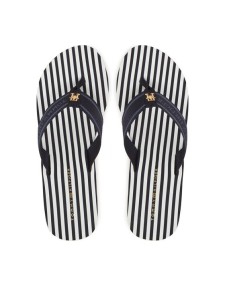 Tommy Hilfiger Japonki Th Stripes Wedge Beach Sandal FW0FW08521 Niebieski