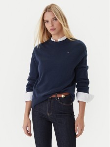 Tommy Hilfiger Sweter WW0WW46438 Granatowy Regular Fit