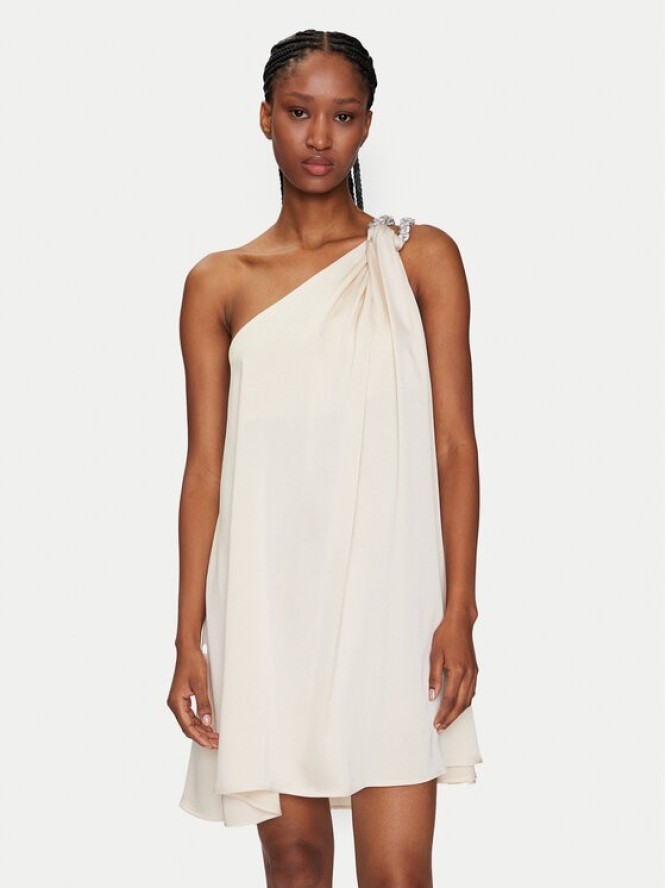 Eleh Sukienka koktajlowa ESS250050 Écru Regular Fit