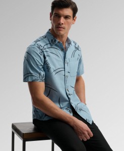superdry Koszula Vintage Loom krótki rękaw z bawełny organicznej