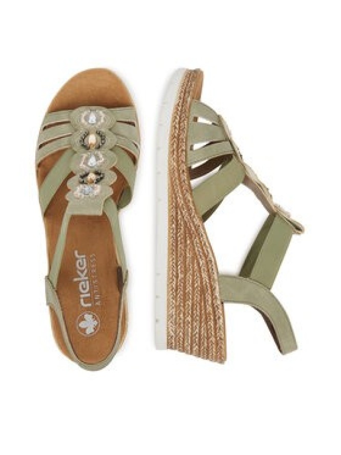 Rieker Sandały 619B2-52 Zielony