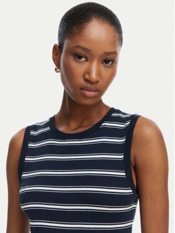 Tommy Hilfiger Top Multistripe WW0WW50025 Granatowy Slim Fit