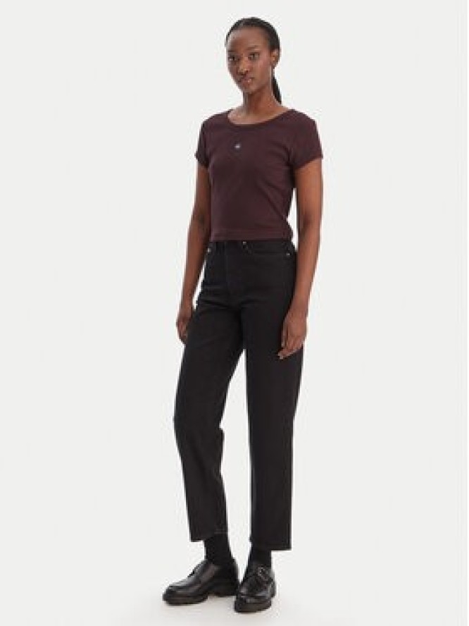 Calvin Klein Jeans T-Shirt LV047C200G Brązowy Slim Fit