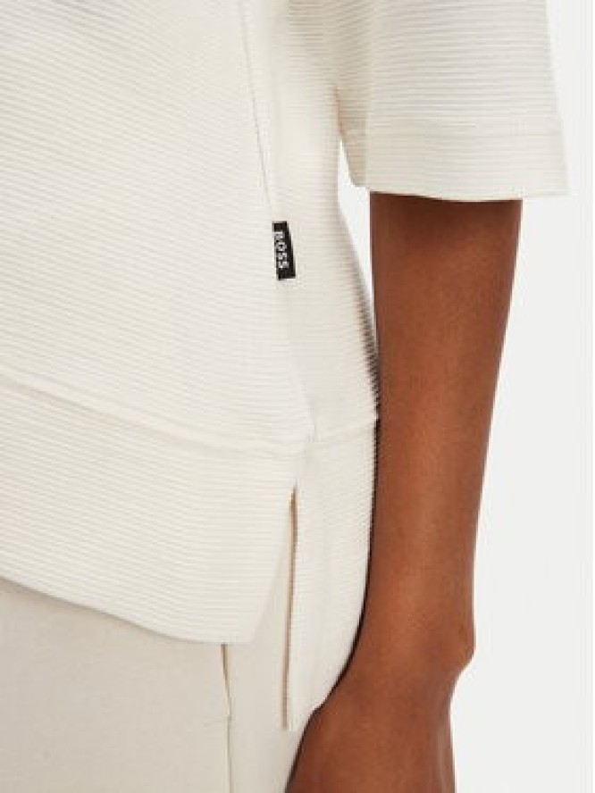 BOSS Bluzka Ottoman 50540029 Écru Relaxed Fit