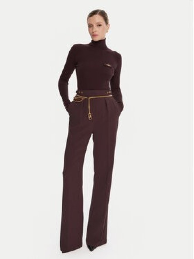 Elisabetta Franchi Spodnie materiałowe PA-099-56E2-V390 Bordowy Regular Fit