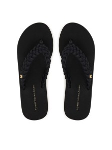 Tommy Hilfiger Japonki Th Wedge Braided Summer Sandal FW0FW09198 Czarny