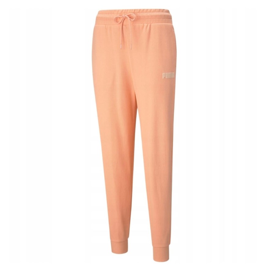 Spodnie damskie Puma Modern Basics High brzoskwiniowe